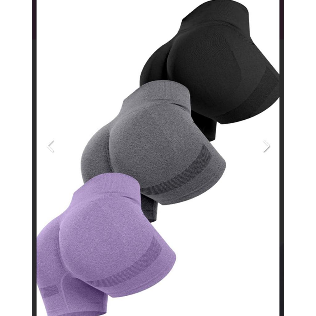 Kit 3 Shorts Feminino Legging Meia Coxa Fitness Academia Empina o Bumbum Alta Modeladora e Unidade S