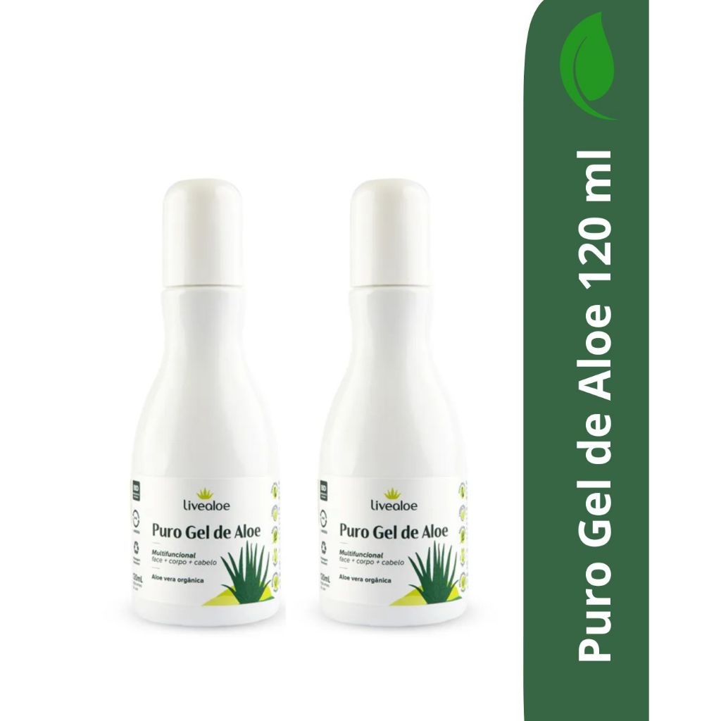 Puro Gel 120ml Aloe orgânico Babosa Puro Natural Vegano – Livealoe