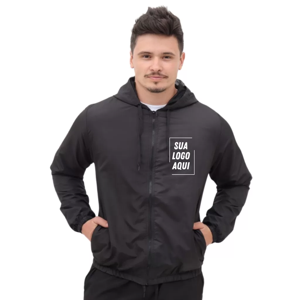 Corta Vento Blusa Impermeável Forro Personalizado Logo Uniforme
