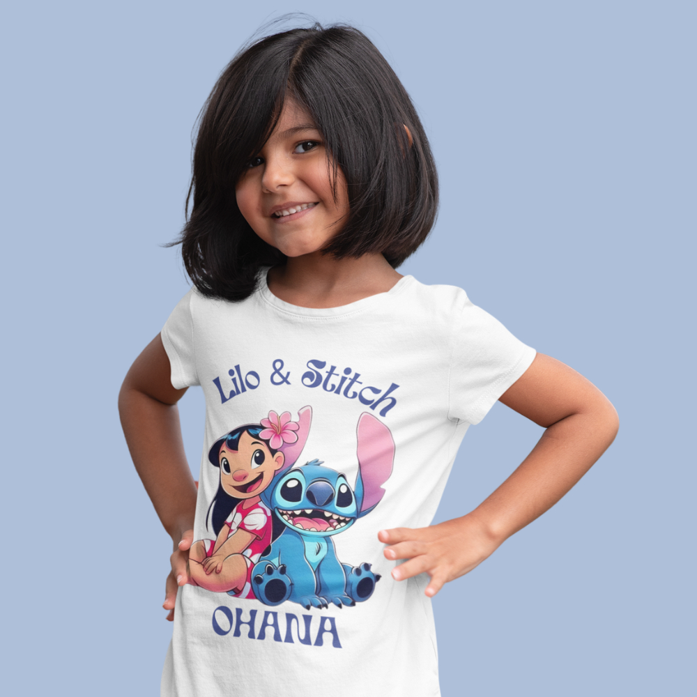 Blusa T-Shirt Infantil Feminina Lilo E Stitch Disney Filme