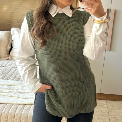 Colete Feminino Tricot Fang Tricô Luxo Blusinha T
