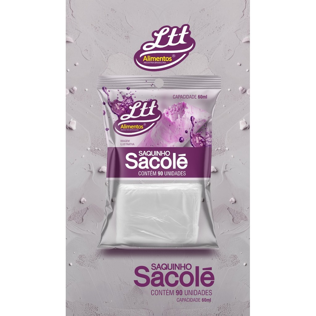Saco Saquinho Para Sacolé Chup-chup Geladinho e Farofa 4x23cm 9000 Unidades – Super Linha Premium Ma