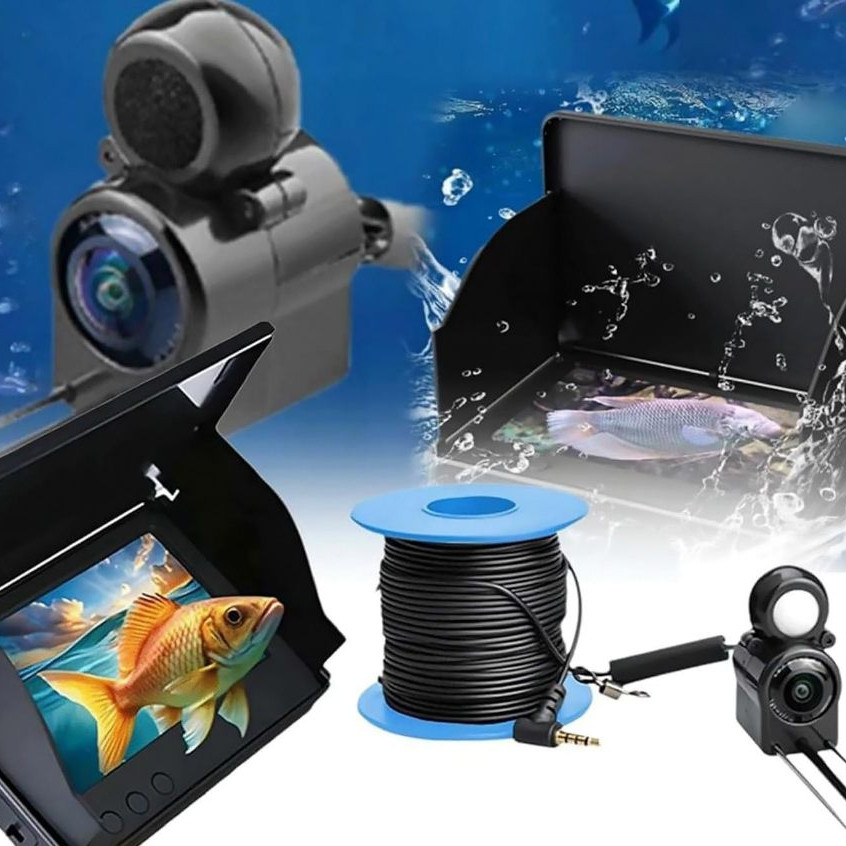 Câmera De Pesca Subaquática Monitor LCD Localizador De Peixes À Prova Dwaterproof Água Barco Peixe C