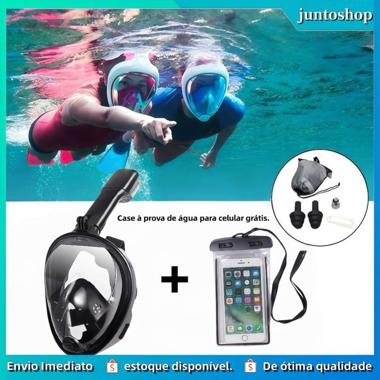 Kit de máscara impermeável e snorkeling, óculos