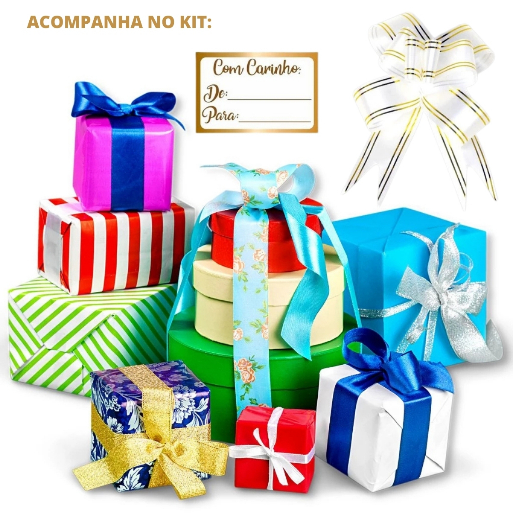 SUPER embrulho Para Presente Embalagem Com Laço e Etiqueta De: Para: