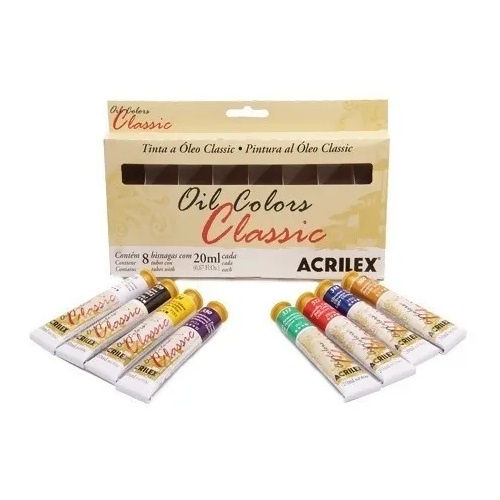 Estojo Tinta A Óleo Colors Classic Com 8 Bisnagas