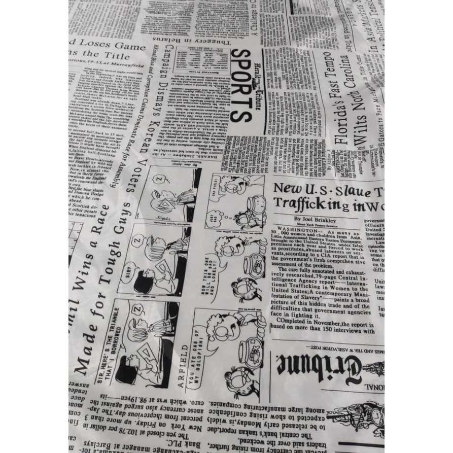 Tecido Cetim Estampado Jornal