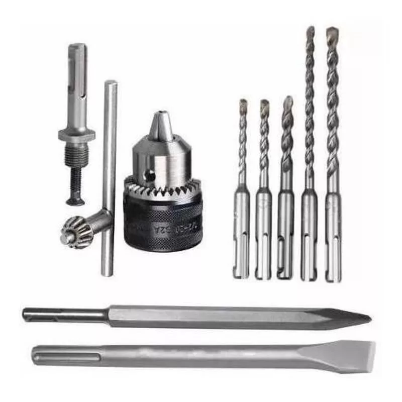 Kit Broca, Talhadeira Ponteira Sds Plus Martelete + Mandril