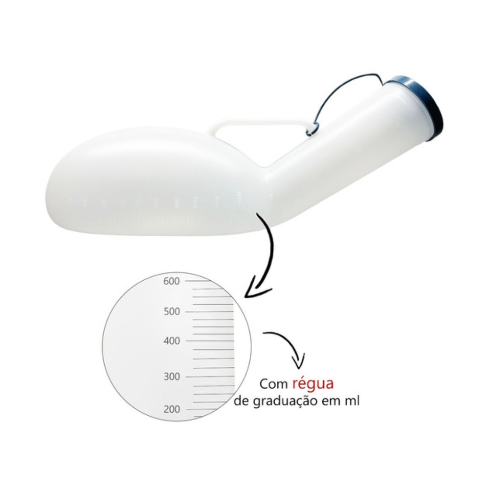 Urinol Masculino Papagaio 1400ml Plástico Coletor De Urina Portátil