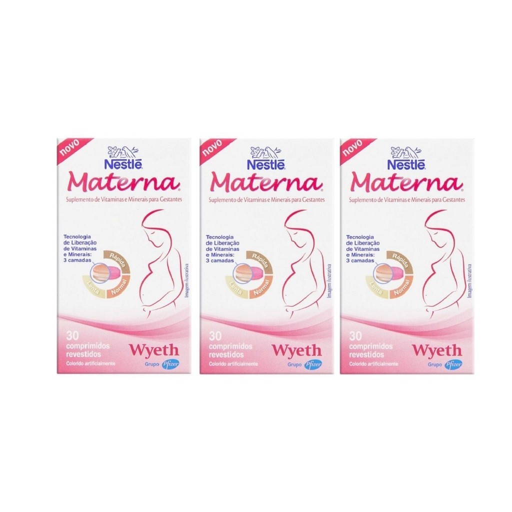 Kit 03 Suplemento Vitamínico Nestle Materna 30 Cp – Nestle