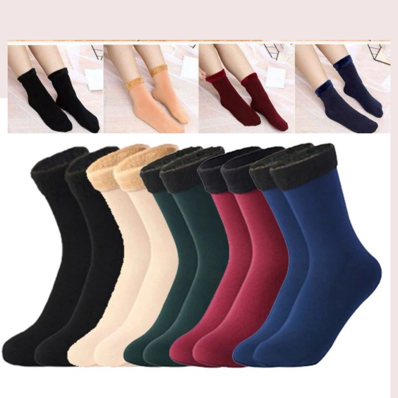 Meia Térmicas feminina 12 pares De Lã Grossa/Caxmira inverno quentinha