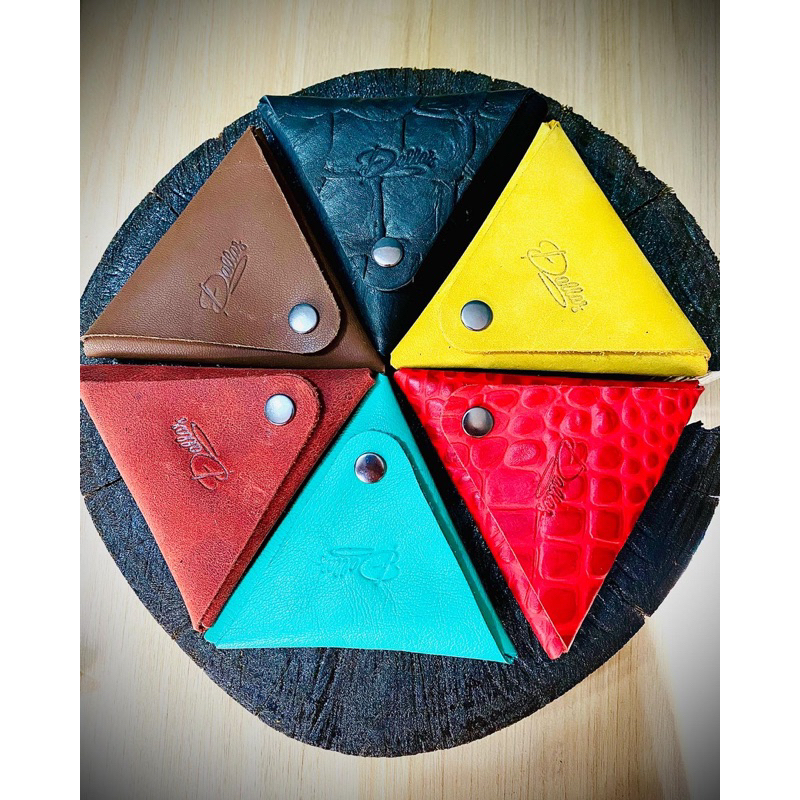 Porta moedas couro origami