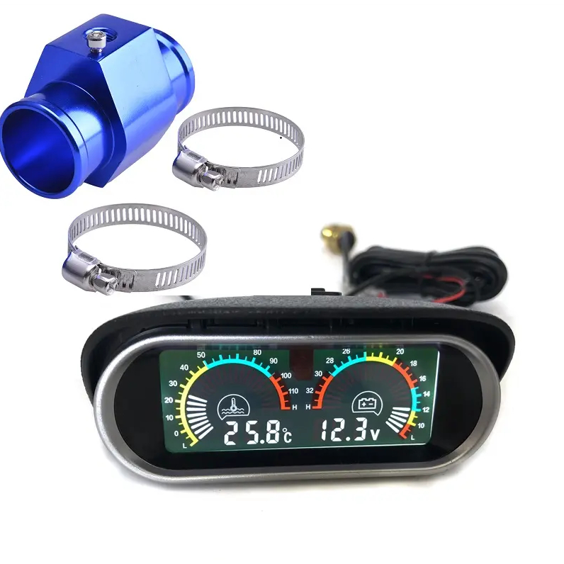 Medidor Digital De Temperatura De Água 12V 24V + Volt Sensor Conector Do Cabeçote Da Junta Adaptador