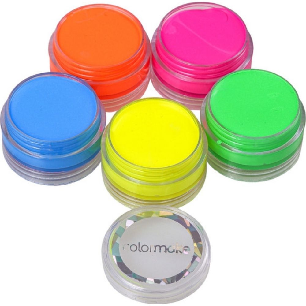 Tinta Neon Facial C/ 5 Cores Festa Neon C/ Nf E Anvisa