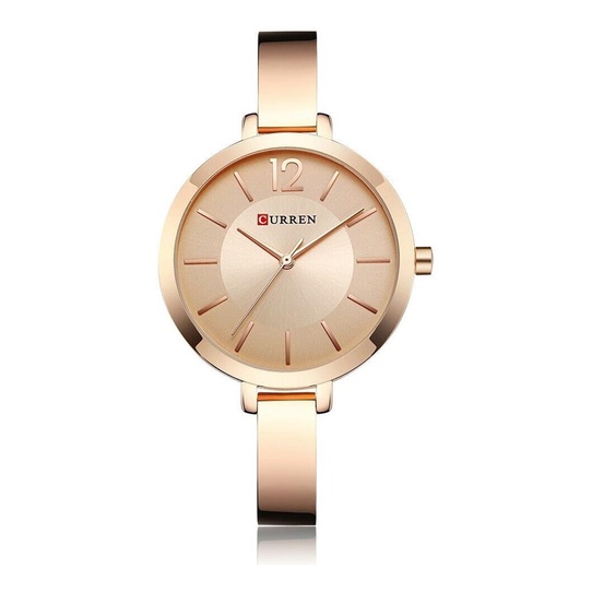 Relogio Feminino Pulseira Bracelete Aco Dourado Ro