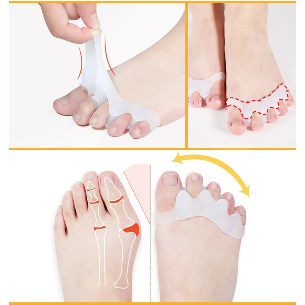 Separador de Dedos para Joanete Alívio Imediato da Dor Gel Ortopédico Macio Contém 1 Par