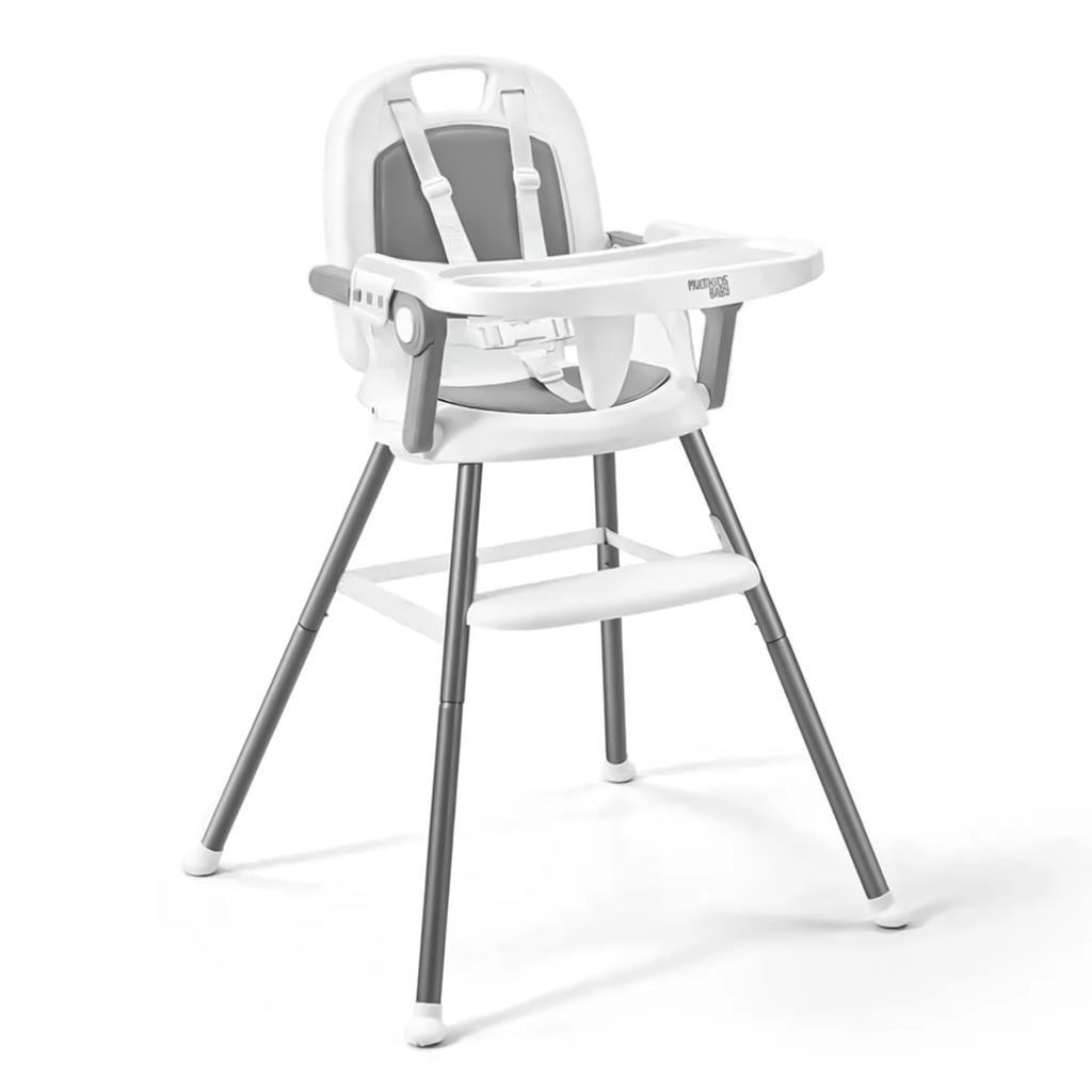 Cadeira De Alimentacao Ajustavel Alta E Baixa Assento Elevatorio Cor Cinza Infantil 3 Em 1 Suporta A