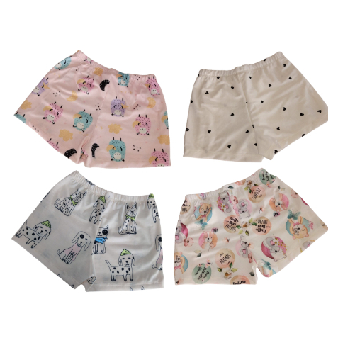 Kit 4 Shorts Pijamas Sortidos Feminino iInfantil C