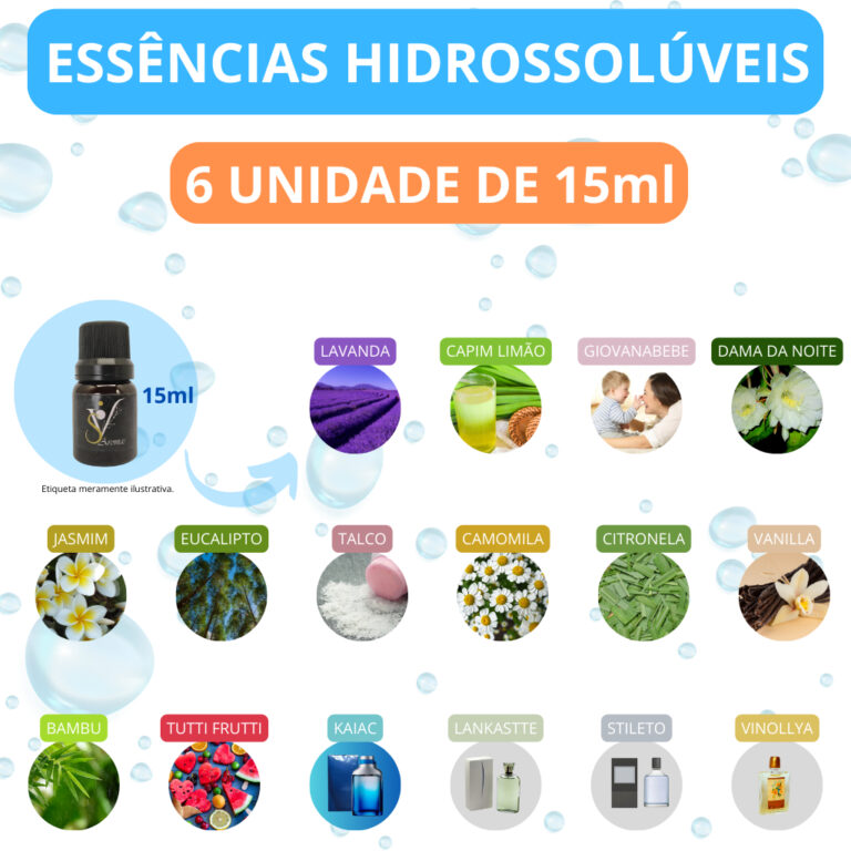 Kit 6 Essência para aromatizador difusor umidific