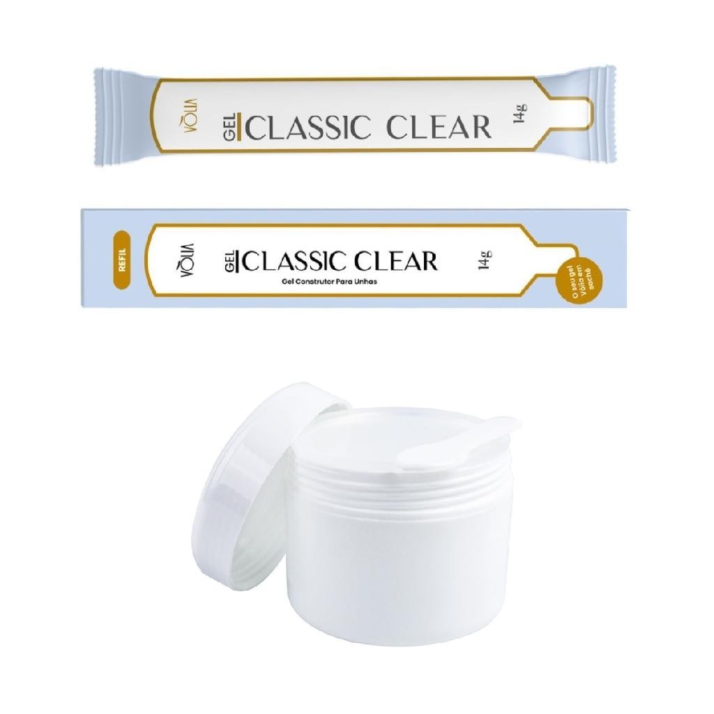 Sachê Gel Construtor Classic Clear Vòlia + Pote Reutilizável