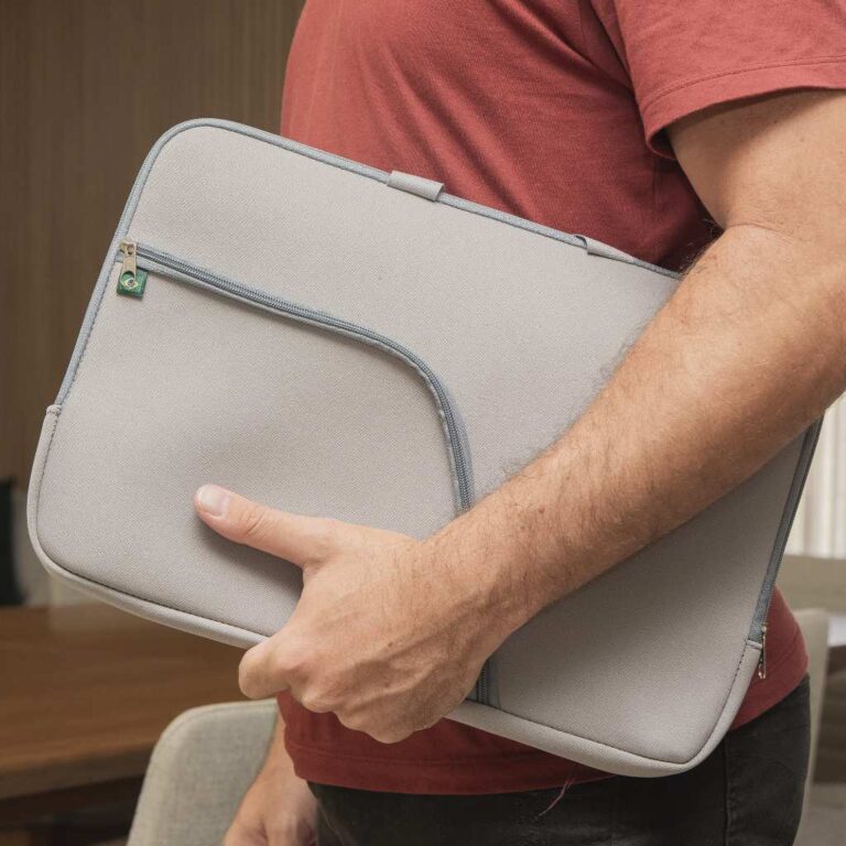 Pasta Notebook Capa Case Cinza Com Bolso Polegadas