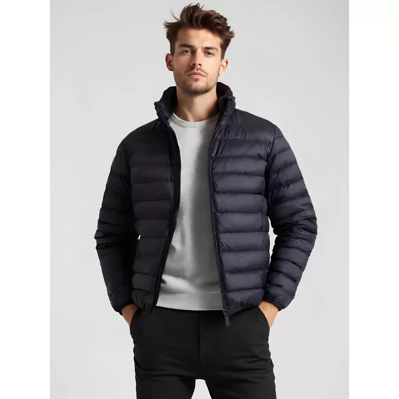 Jaqueta Bobojaco Impermeável Becker Nylon Puffer Masculino com Bolsos e Capuz
