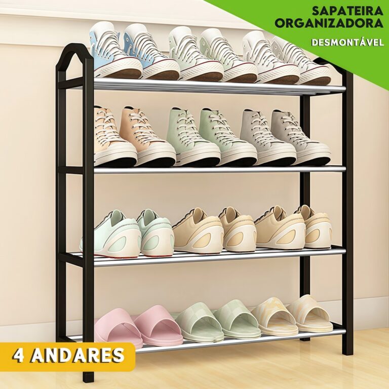 Sapateira 4 Andares Desmontável p/ 8 Pares, Organ