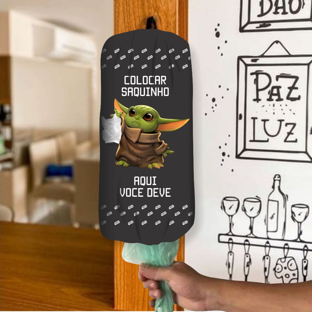 Porta Sacola Puxa Saco Para Cozinha De Tecido Porta Sacolinha Organizador Star Wars Temas Divertidos