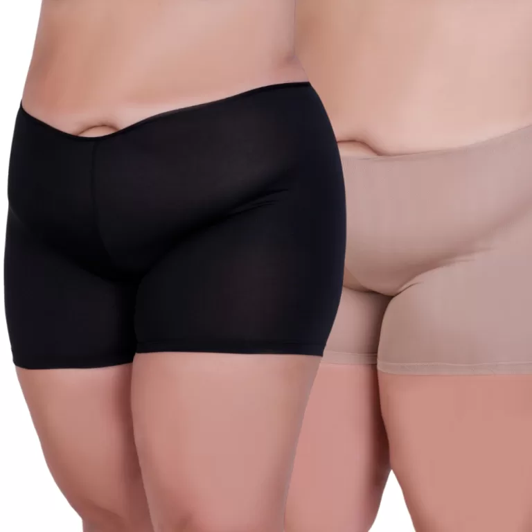 KIT 02 Short Anágua Plus Size Segunda Pele 48/50/
