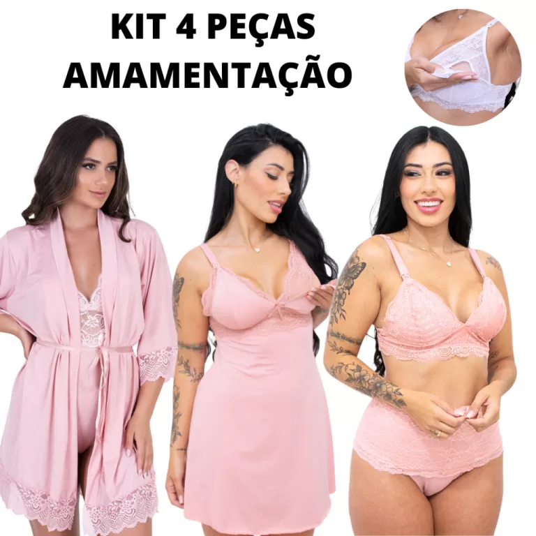 Kit 4 Peças Conjunto de Amamentar Reforçado Cami