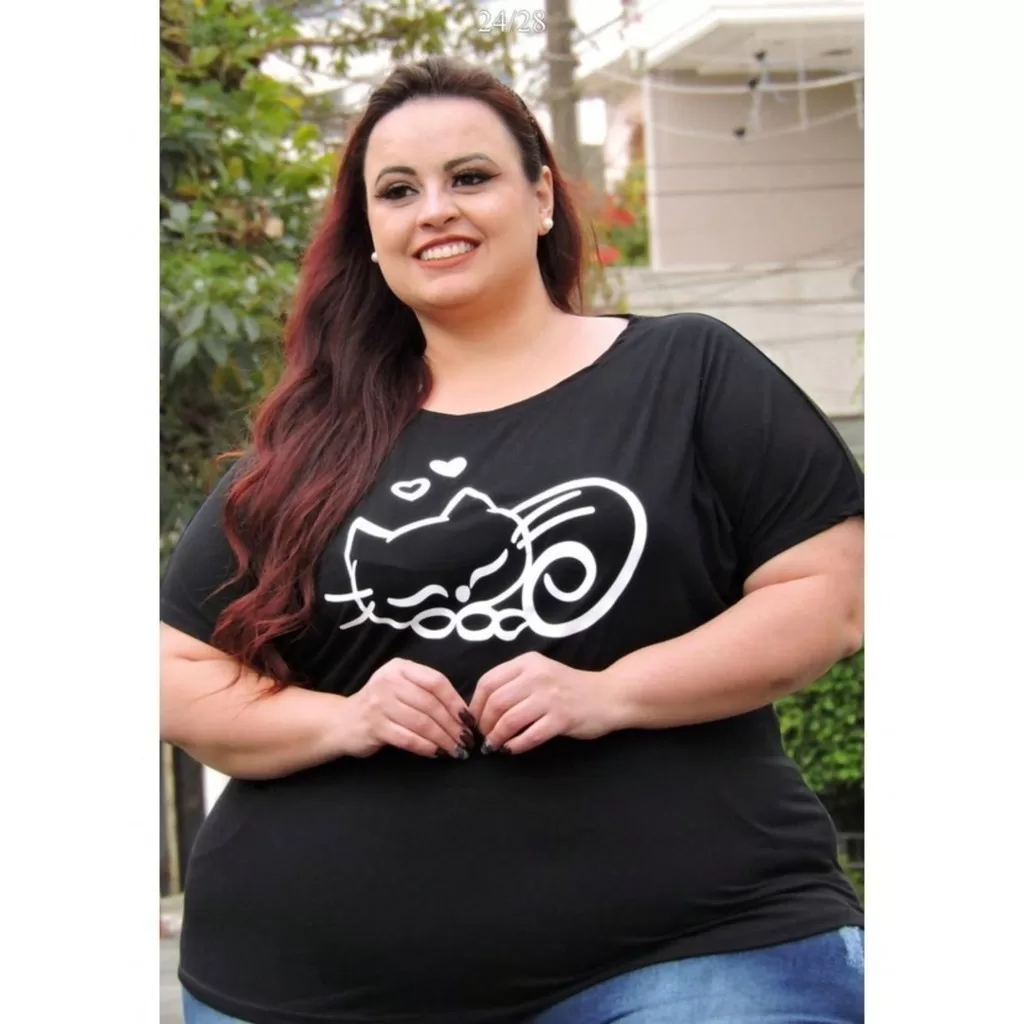 Camiseta Feminina Plus Size G5 Estampada Tshirt viscolycra Malha Veste 56 ao 60 Cores Sortida