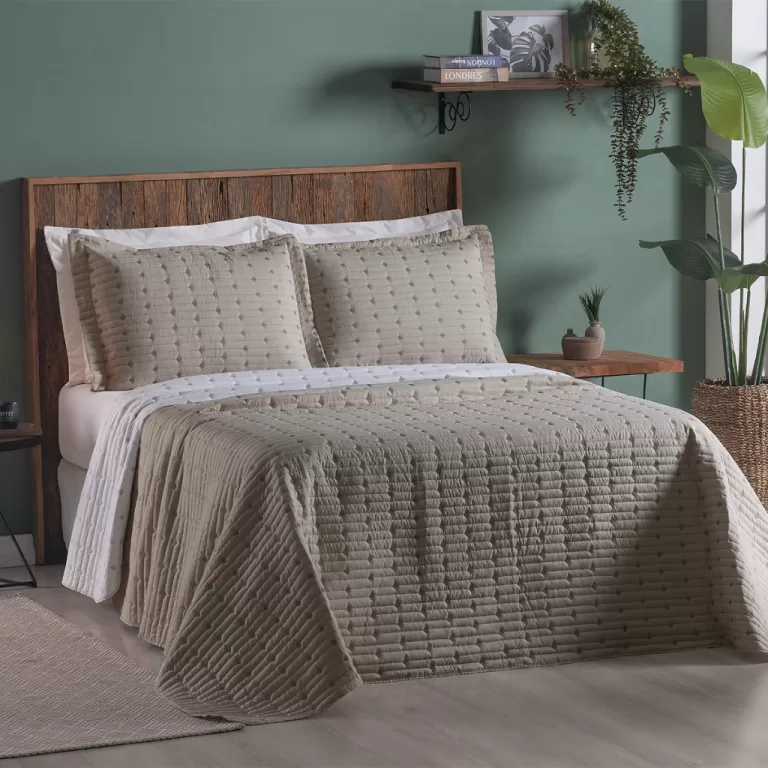 Cobre Leito 3 Peças QUEEN Percal 200 Fios Decor D