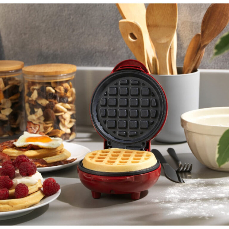 Mini Máquina de Waffles Elétrica Portátil Casa 