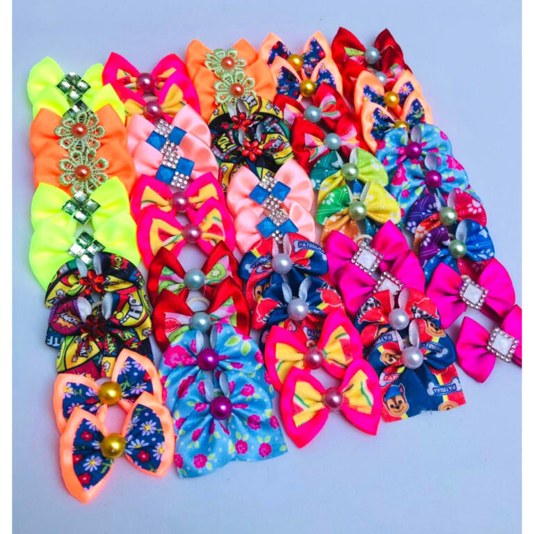 100 unidades lacinhos pet mix cores variadas grand