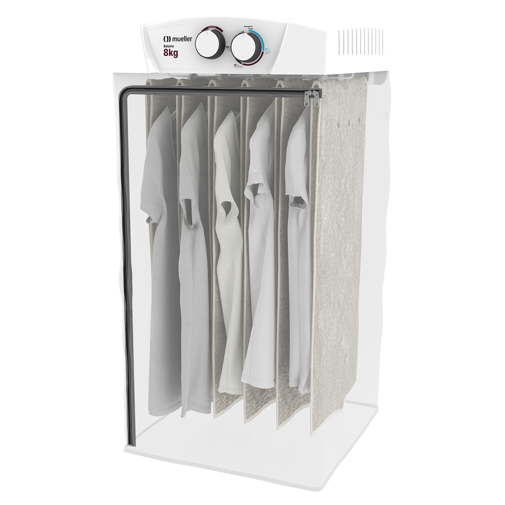 Secadora de Roupa Mueller Solaris 8 kg com timer ar quente e frio 6 varões e 5 cabides