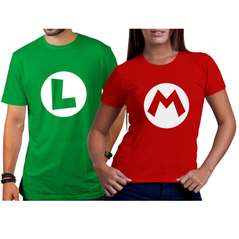 Kit Camisas De Casal Mario E Luigi Camisetas De An