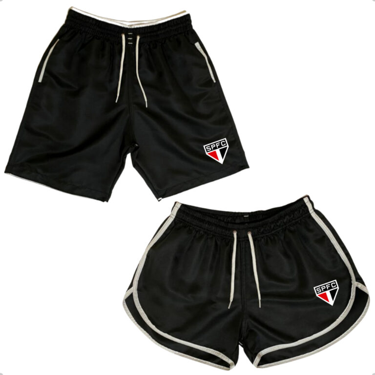 Conjunto  Shorts Casais Kit Bermudas De Casal Time