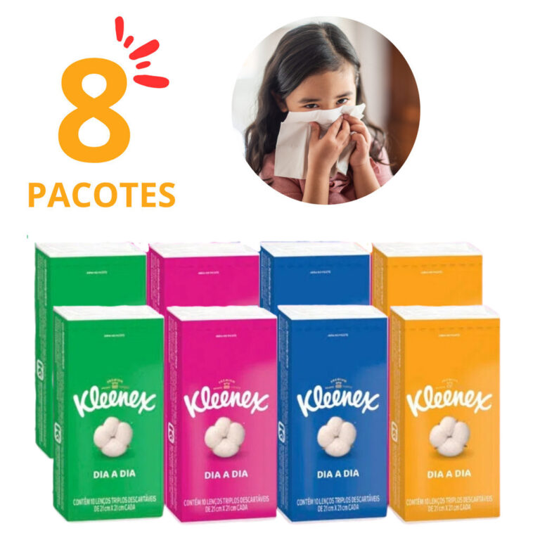 Lenço de Papel Triplo Kleenex Kit 8 Pacotes com 1