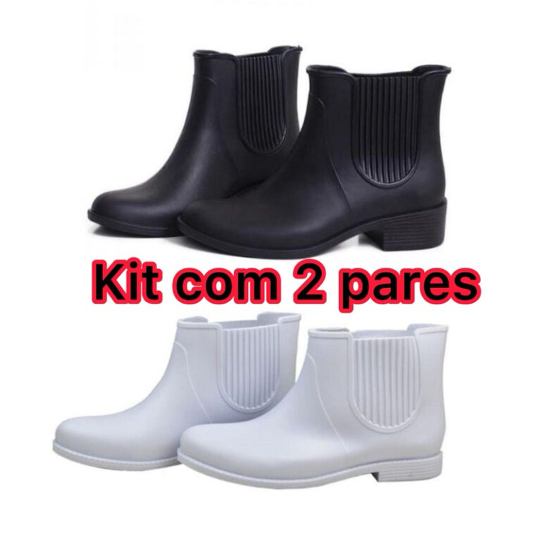 Kit c/2 pares bota galocha impermeável pvc
