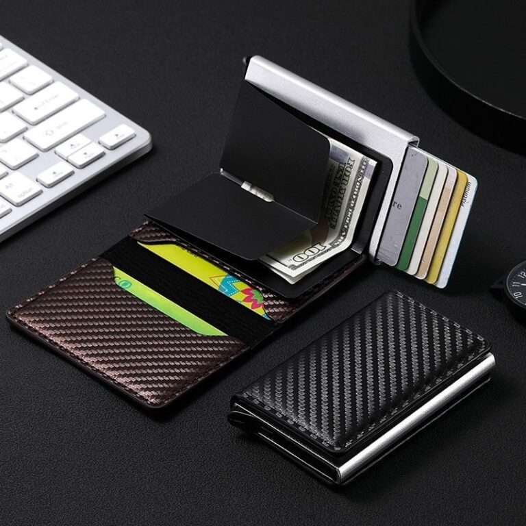 Carteiras Fibra De Carbono Porta-Cartões Masculin