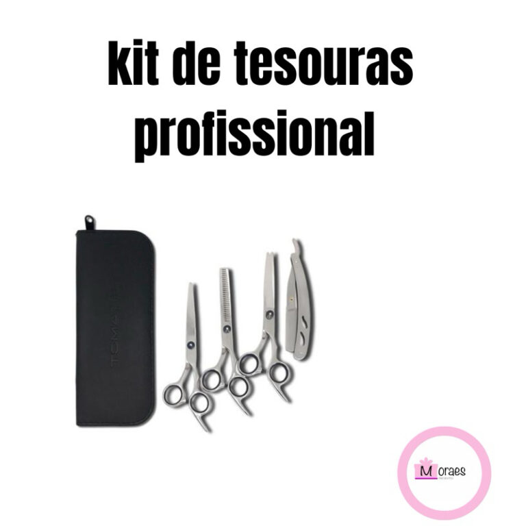Kit Tesouras Barbeiro Salão Acompanha Estojo Prof