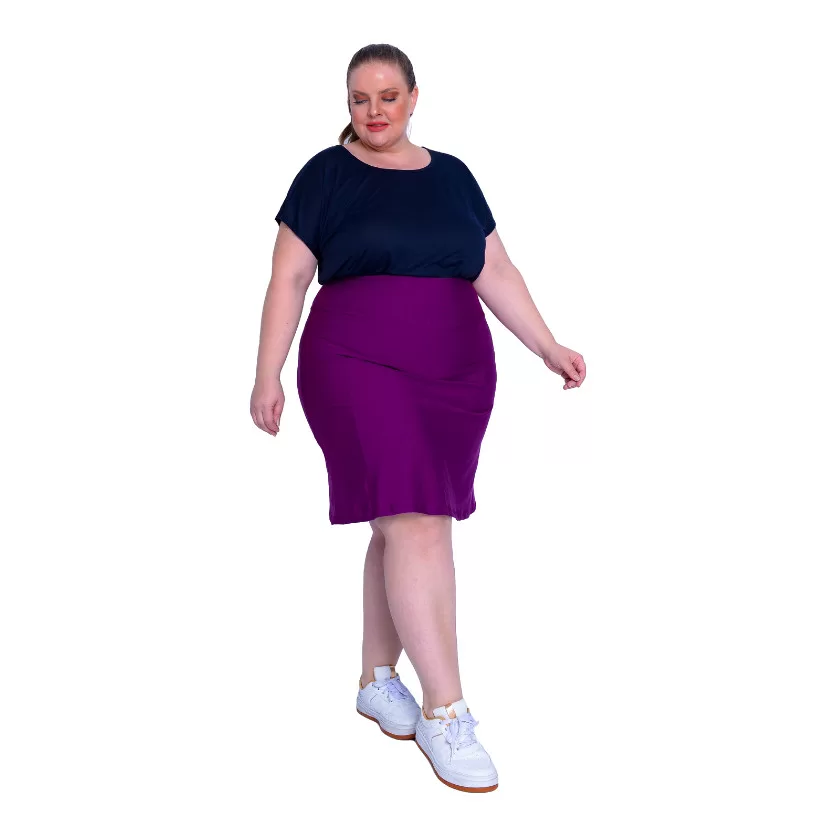 Short Saia Fitness Moda Evangelica Plus Size Academia Cristã Modesta Tecido Suplex Grosso