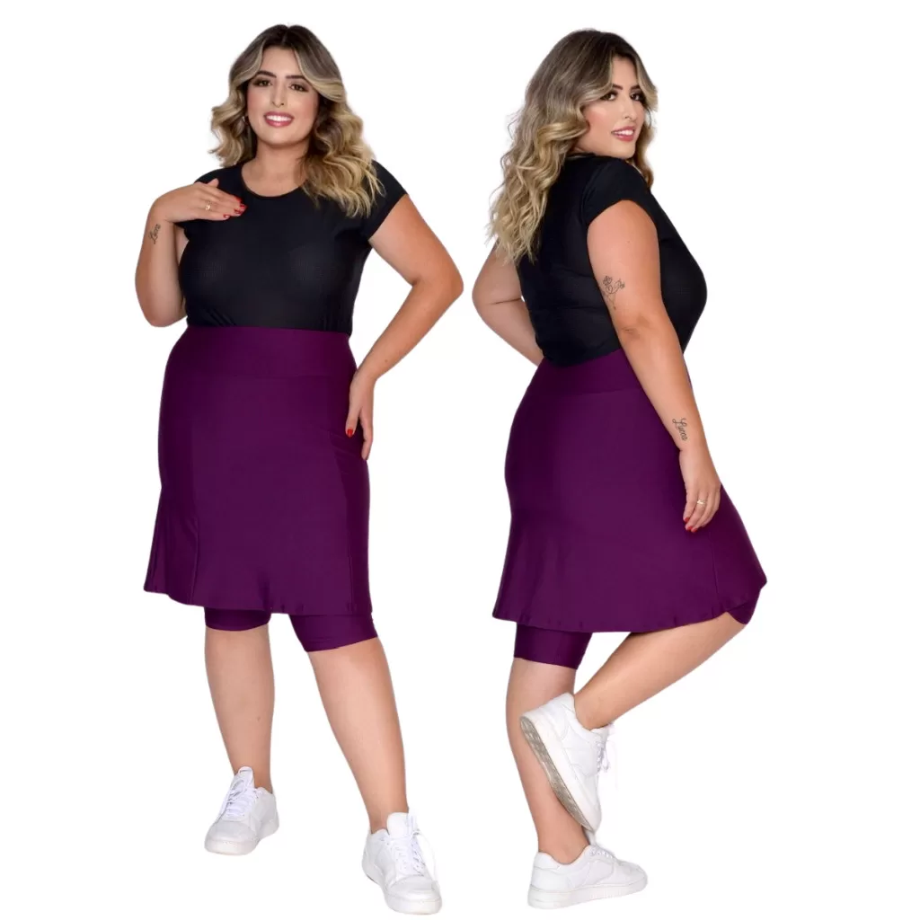 Short Saia Moda Fitness Evangélica Plus Size Roupa para Caminhada