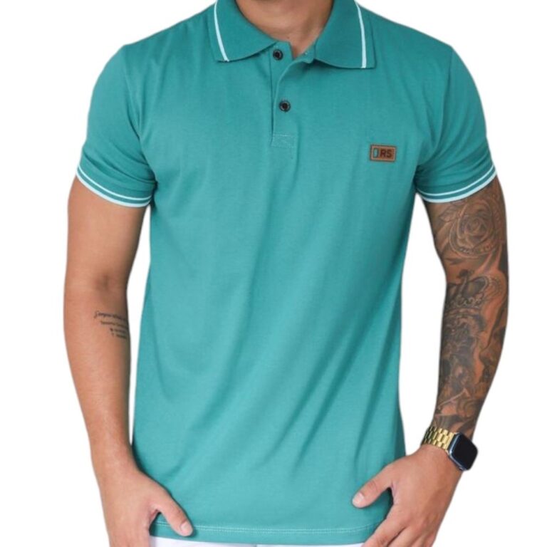 Camisa Polo Básica preto Alta Qualidade 100% Algo