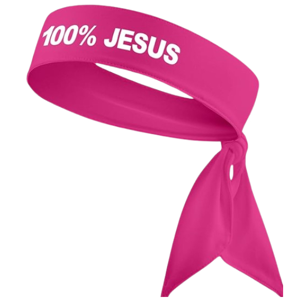 Faixa de Cabelo 100% JESUS Pink, Adulto , Infantil