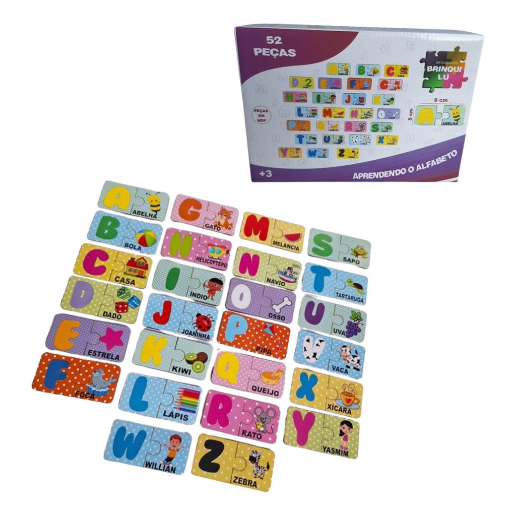 Aprendendo Alfabeto Jogo Encaixe Quebra Cabeça Infantil