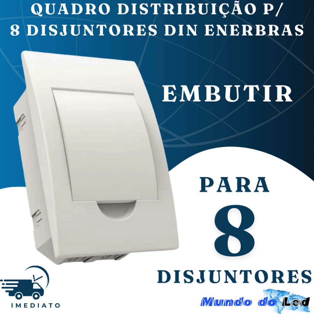 Quadro Distribuicao 8 Disjuntores Din Embutir Enerbras