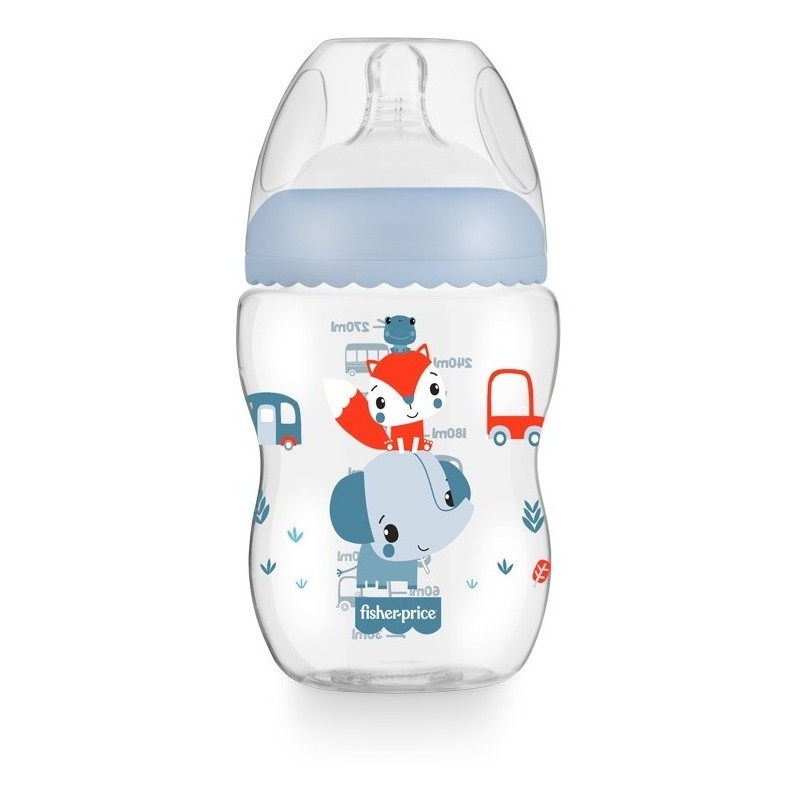 Mamadeira 270ml First Moments Anticolic Classic Azul Marshmallow Fisher Price
