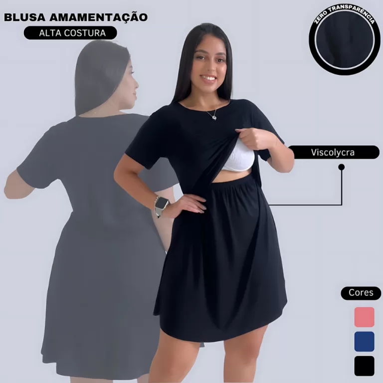 Vestido Amamentação Cores Premium Grávida Amame