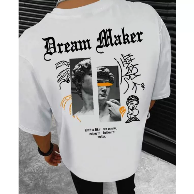Camiseta OverSized Estampa Dream Maker Unissex Alg